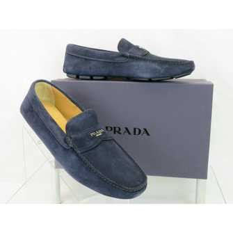 Prada Men's 2DD165 T6O F0V41 Leather Loafers 